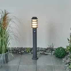 hofstein Borne lumineuse Tunes Nickel mat, 1 lumière, Détecteur de mouvement