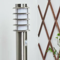 hofstein Borne lumineuse Tunes Nickel mat, 1 lumière, Détecteur de mouvement