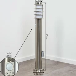 hofstein Borne lumineuse Tunes Nickel mat, 1 lumière, Détecteur de mouvement