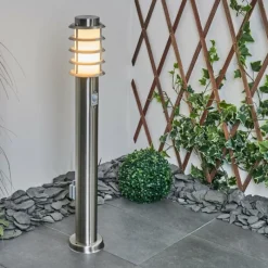 hofstein Borne lumineuse Tunes Nickel mat, 1 lumière, Détecteur de mouvement