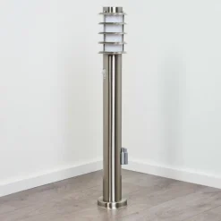 hofstein Borne lumineuse Tunes Nickel mat, 1 lumière, Détecteur de mouvement