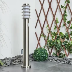 hofstein Borne lumineuse Tunes Nickel mat, 1 lumière, Détecteur de mouvement