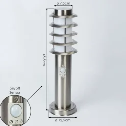 hofstein Borne lumineuse Tunes Nickel mat, 1 lumière, Détecteur de mouvement