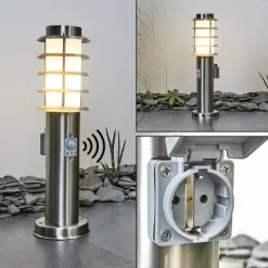 hofstein Borne lumineuse Tunes Nickel mat, 1 lumière, Détecteur de mouvement