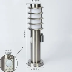 hofstein Borne lumineuse Tunes Nickel mat, 1 lumière, Détecteur de mouvement