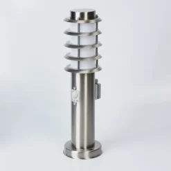 hofstein Borne lumineuse Tunes Nickel mat, 1 lumière, Détecteur de mouvement