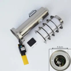 hofstein Borne lumineuse Tunes Nickel mat, 1 lumière, Détecteur de mouvement