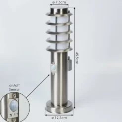 hofstein Borne lumineuse Tunes Nickel mat, 1 lumière, Détecteur de mouvement