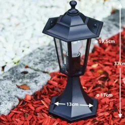 Luminaires Rustiques-hofstein Borne lumineuse Valtimo Noir, 1 lumière