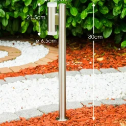 hofstein Borne lumineuse Vero Acier inoxydable, 2 lumières