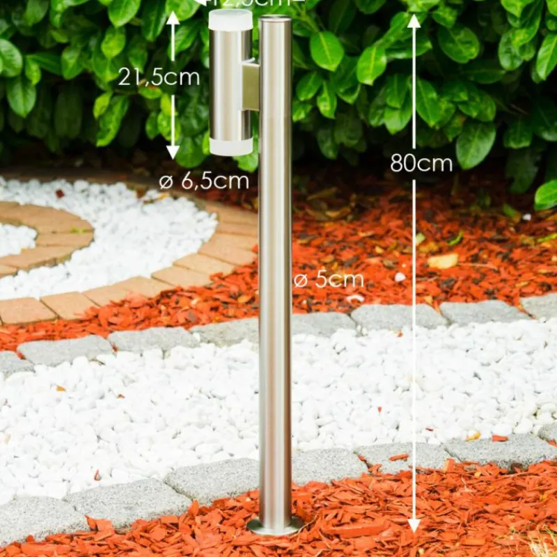 hofstein Borne lumineuse Vero Acier inoxydable, 2 lumières