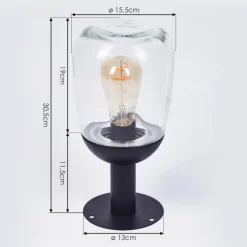 hofstein Borne lumineuse Ystheim Noir, 1 lumière