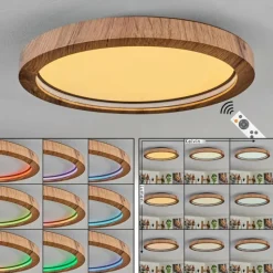 hofstein Bosatorp Plafonnier LED Noir, 1 lumière, Télécommandes