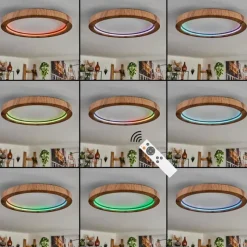 hofstein Bosatorp Plafonnier LED Noir, 1 lumière, Télécommandes