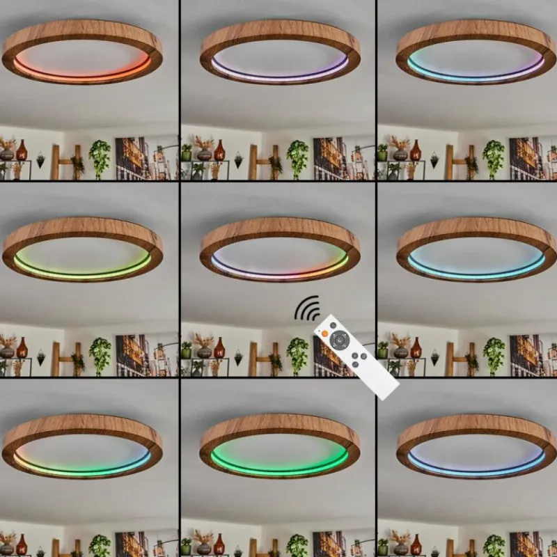 hofstein Bosatorp Plafonnier LED Noir, 1 lumière, Télécommandes