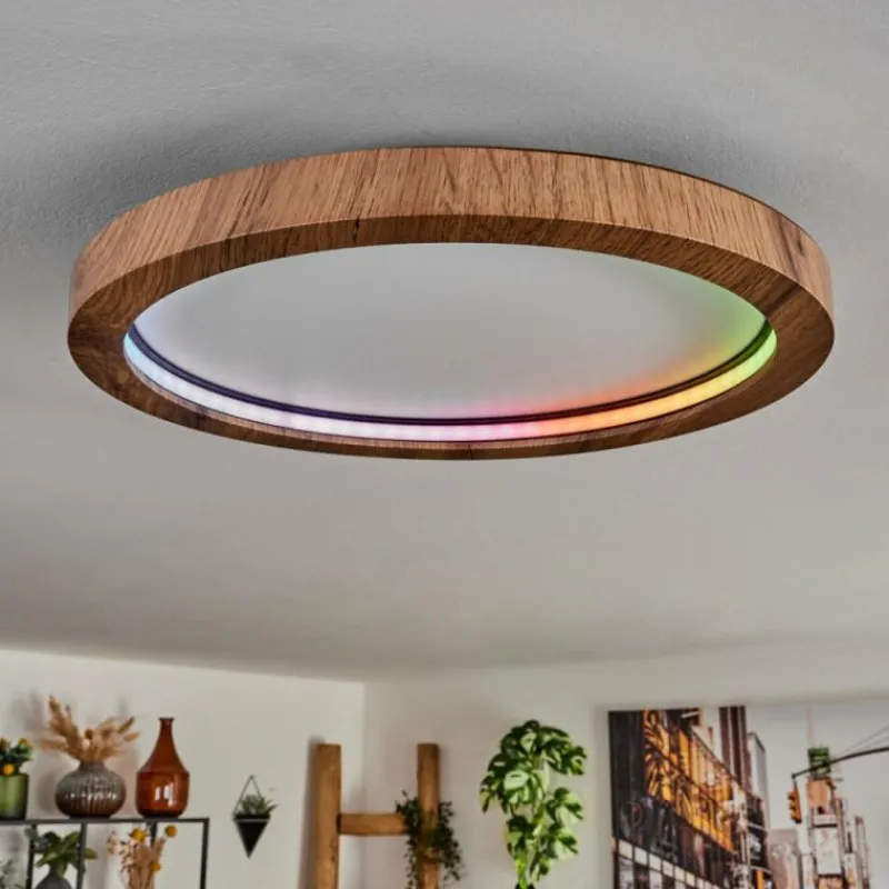 hofstein Bosatorp Plafonnier LED Noir, 1 lumière, Télécommandes