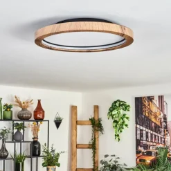 hofstein Bosatorp Plafonnier LED Noir, 1 lumière, Télécommandes