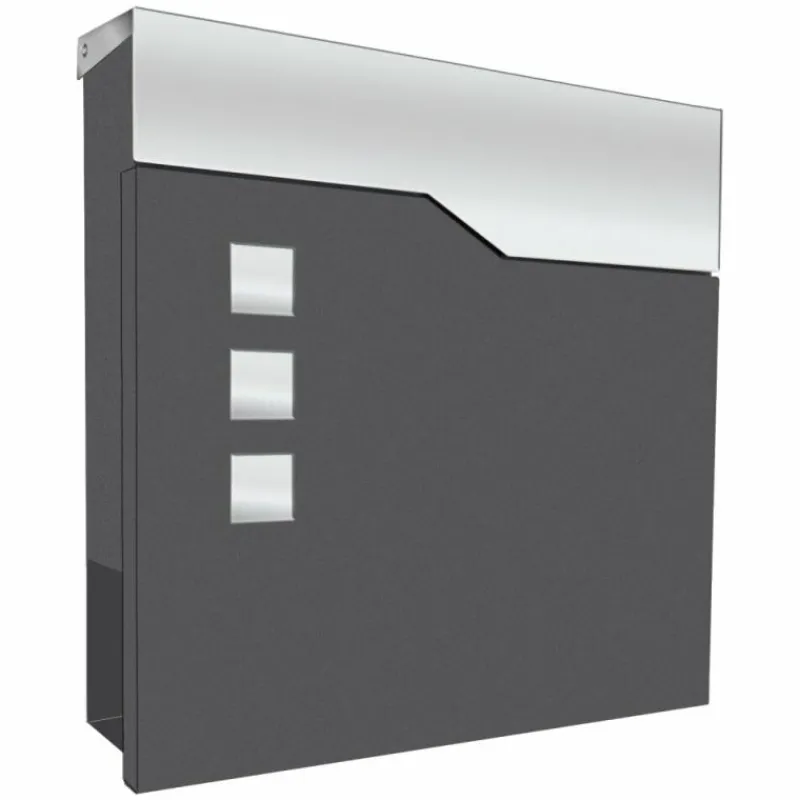 Luminaires LCD Boîte aux lettres LCD Dusenbach Acier inoxydable, Noir