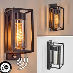 hofstein Boucinho Lampe murale d´extérieur Noir, 1 lumière, Détecteur de mouvement