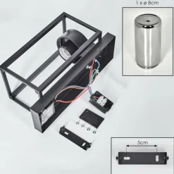 hofstein Boucinho Lampe murale d´extérieur Noir, 1 lumière, Détecteur de mouvement