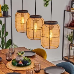 Lampes En Tissu-hofstein Boudou Suspension, Suspension Noir, 3 lumières