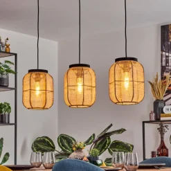 Lampes En Tissu-hofstein Boudou Suspension, Suspension Noir, 3 lumières