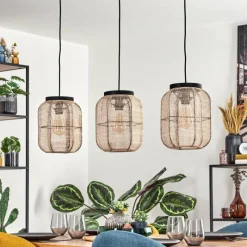 Lampes En Tissu-hofstein Boudou Suspension, Suspension Noir, 3 lumières