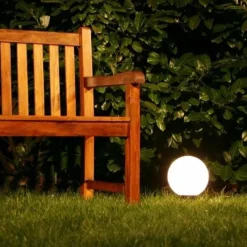 hofstein Boule lumineuse de jardin 20 cm Blanc, 1 lumière