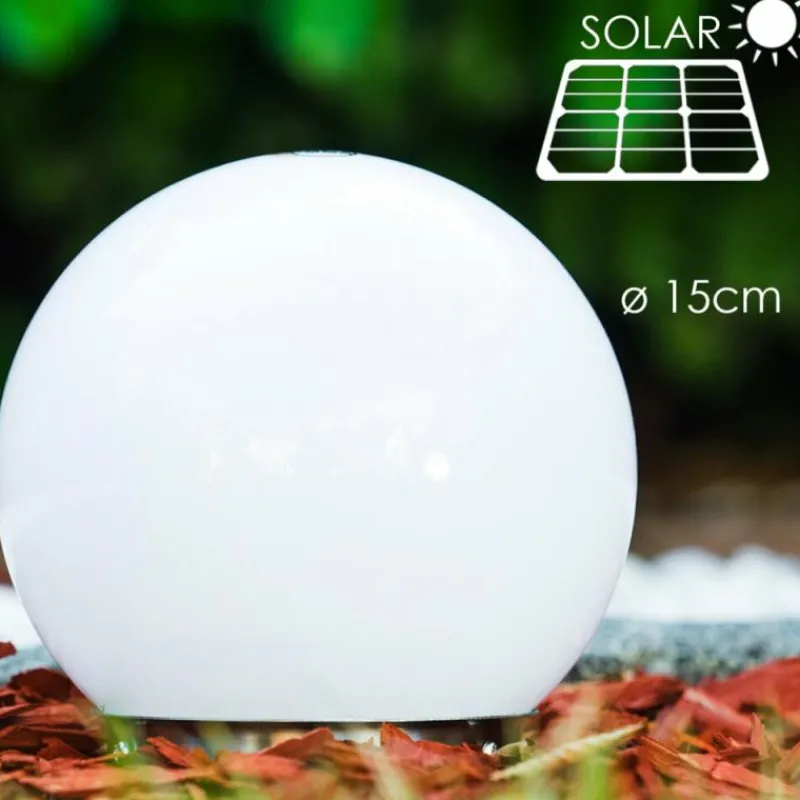 hofstein boule lumineuse Solar LED Acier inoxydable, 2 lumières