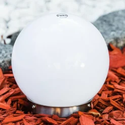 hofstein boule lumineuse Solar LED Acier inoxydable, 2 lumières