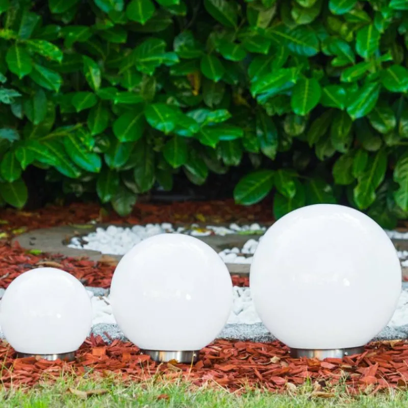 hofstein boule lumineuse Solar LED Acier inoxydable, 2 lumières