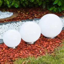 Lampes À Boules-hofstein boule lumineuse Solar LED Acier inoxydable, 2 lumières