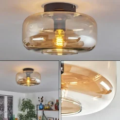 hofstein Boza Plafonnier Ambre, 1 lumière