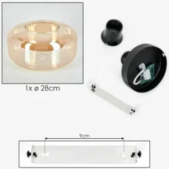 hofstein Boza Plafonnier Ambre, 1 lumière