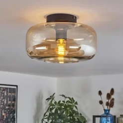 hofstein Boza Plafonnier Ambre, 1 lumière