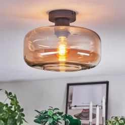 hofstein Boza Plafonnier Ambre, 1 lumière