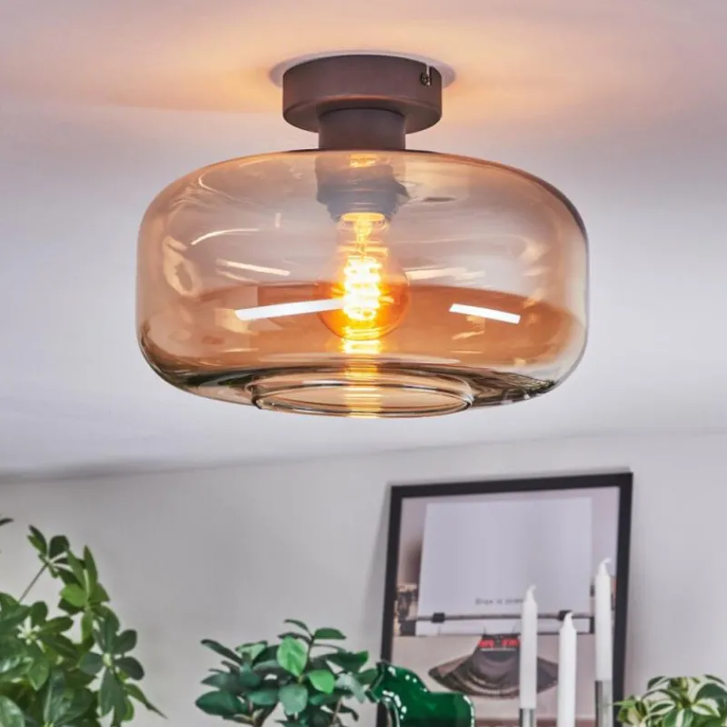 hofstein Boza Plafonnier Ambre, 1 lumière