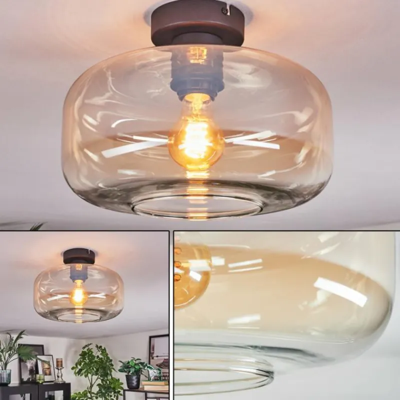 hofstein Boza Plafonnier Ambre, Clair, 1 lumière