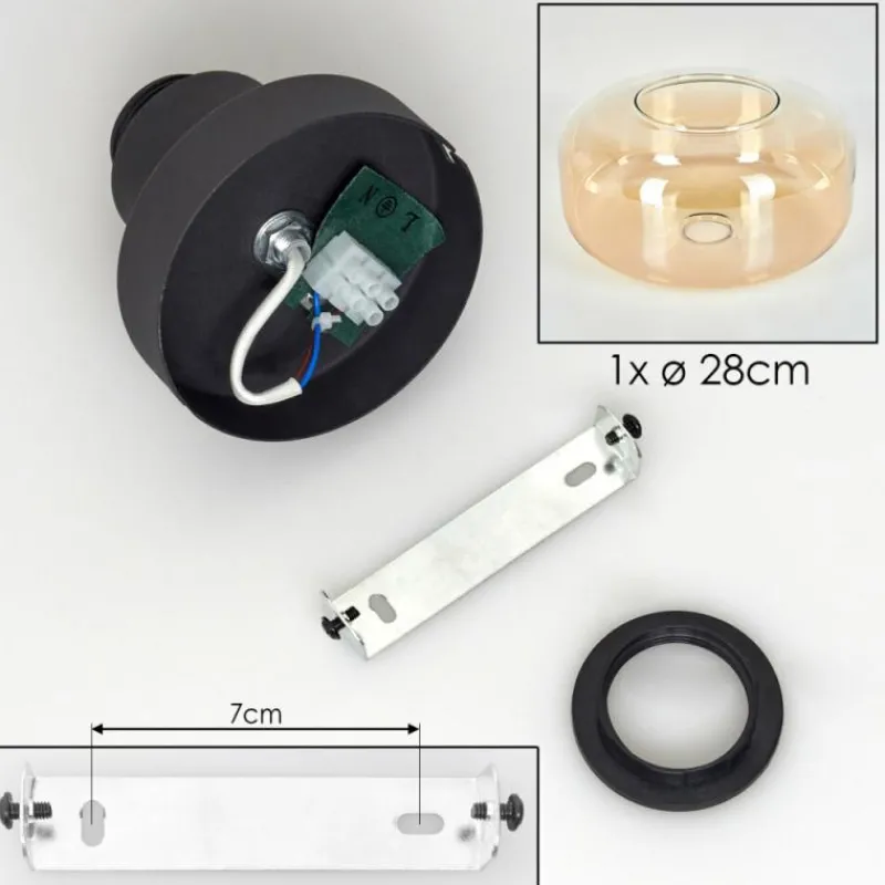 hofstein Boza Plafonnier Ambre, Clair, 1 lumière