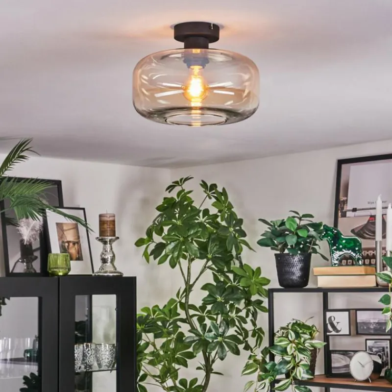 hofstein Boza Plafonnier Ambre, Clair, 1 lumière