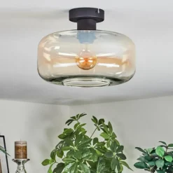 hofstein Boza Plafonnier Ambre, Clair, 1 lumière