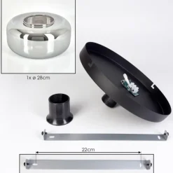 hofstein Boza Plafonnier, Boule lumineuse Fumé, 1 lumière