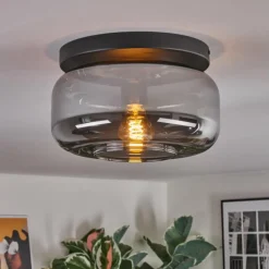 hofstein Boza Plafonnier, Boule lumineuse Fumé, 1 lumière