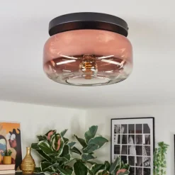 hofstein Boza Plafonnier, Boule lumineuse Clair, Cuivré, 1 lumière