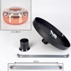 hofstein Boza Plafonnier, Boule lumineuse Clair, Cuivré, 1 lumière