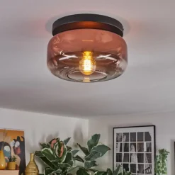 hofstein Boza Plafonnier, Boule lumineuse Clair, Cuivré, 1 lumière