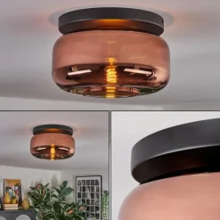 hofstein Boza Plafonnier, Boule lumineuse Cuivré, 1 lumière