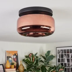 hofstein Boza Plafonnier, Boule lumineuse Cuivré, 1 lumière