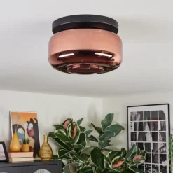 hofstein Boza Plafonnier, Boule lumineuse Cuivré, 1 lumière