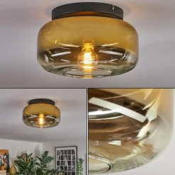 hofstein Boza Plafonnier, Boule lumineuse Or, Clair, 1 lumière